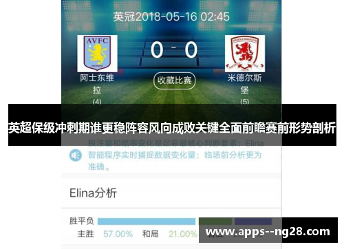 英超保级冲刺期谁更稳阵容风向成败关键全面前瞻赛前形势剖析 英超保级冲刺期谁更稳阵容风向成败关键全面前瞻赛前形势剖析